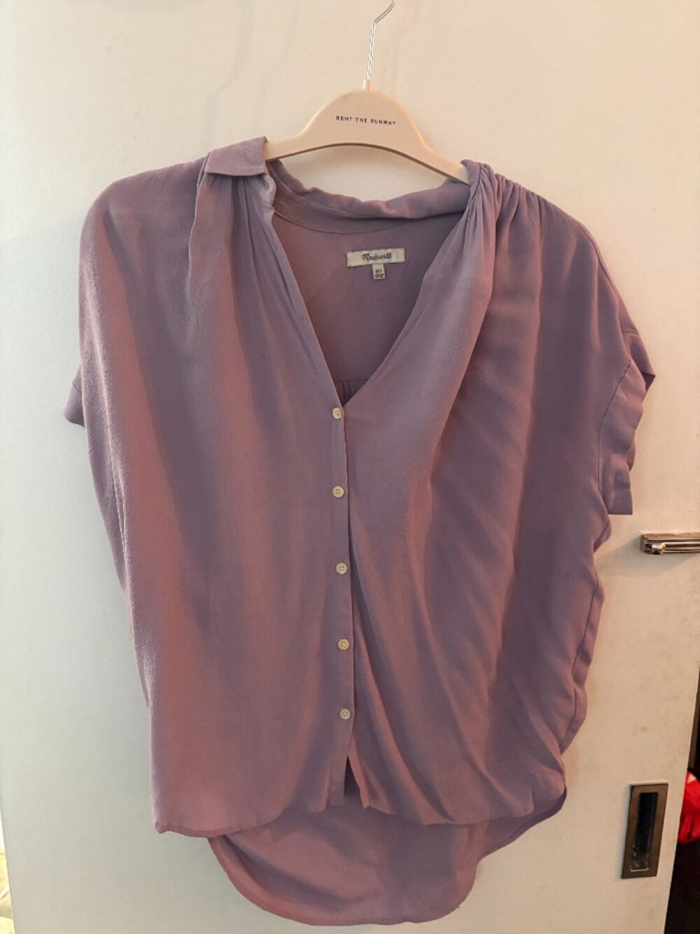 Madewell Mauve Button-Front Dolman Blouse Sz XXS